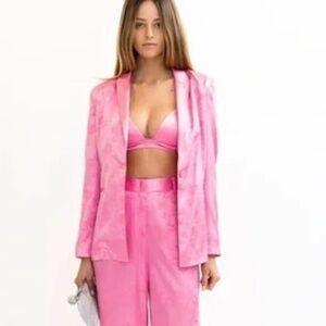 Torn by Ronny Kobo Pink Satin Blazer (NWT) Size: Large
